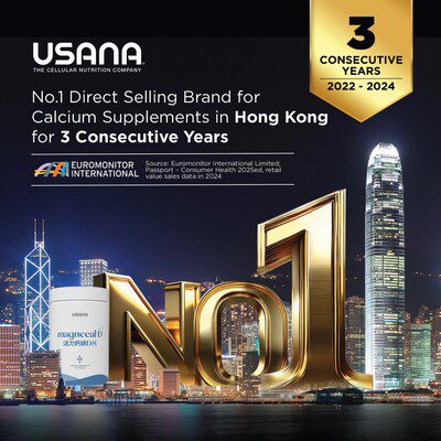 No.1 Direct Selling Brand for Calcium Supplements in Hong Kong for three consecutive years