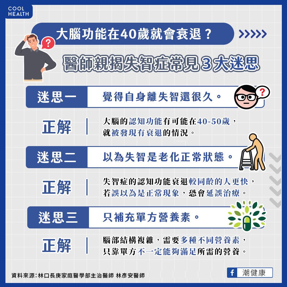 不是只有長者會出現認知問題！ 醫破解3大預防認知衰退迷思