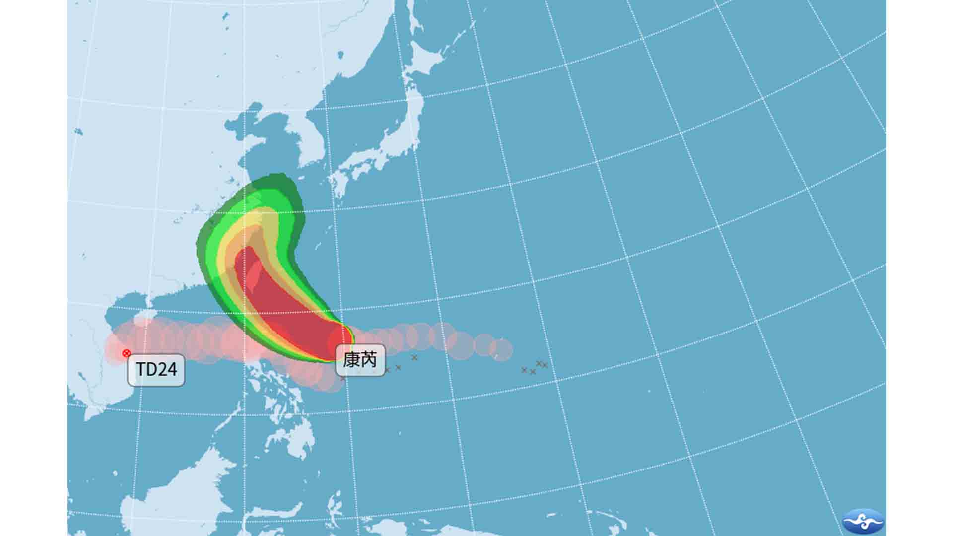 影音/颱風康芮不排除登陸臺灣   氣象署最快明發海警